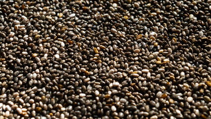 Close up of healthy chia seeds