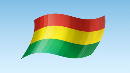Bolivia flag state symbol isolated on background national banner. Greeting card National Independence Day of the Plurinational State of Bolivia. Illustration banner with realistic state flag.