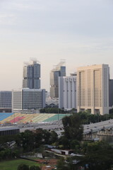 Stade et paysage urbain à Singapour