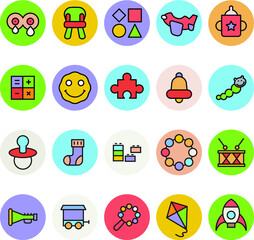 Flat Icons Pack for New Born Baby Projects