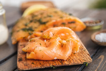 Gravlax Salmon flat lay