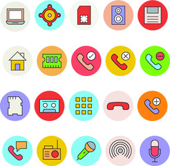 Pack of Hardware and Devices Flat Icons