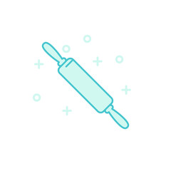 Rolling pin icon, illustration line art design