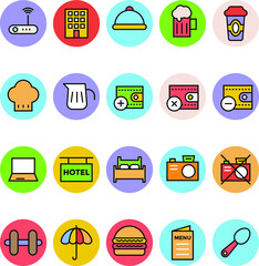 Hotel and Restaurant Flat Vectors