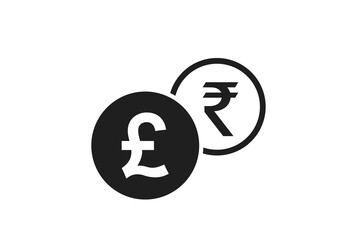 Obraz premium british pound to indian rupee currency exchange icon