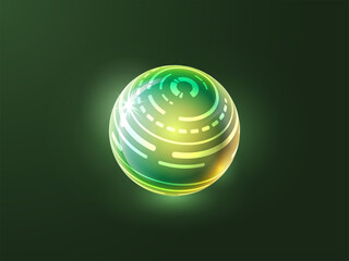 Realistic shiny glass magic sphere, empty crystal globe, glossy bubble, pearl with reflections