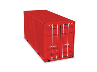 Cargo container 3d isolated storage shipping box. Export import container warehouse