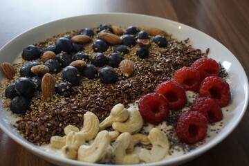 berries and cashew nut