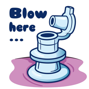 Message blow here, air valve object for inflatable object. Ideal for informational and institutional materials
