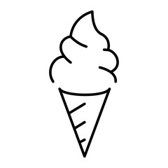 Simple ice cream icon in a cone