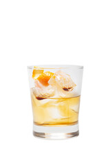 cocktails soft and long-drinks ind front of  isolated on white background. with clipping path.