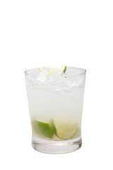 cocktails soft and long-drinks ind front of  isolated on white background. with clipping path.