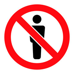 Forbidden Man Figure vector icon. A flat illustration design used for Forbidden Man Figure icon, on a white background.