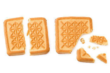 cookies isolated on white background. Sweet biscuits. top view
