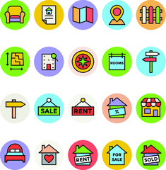 
Real Estate Colored Icons
