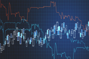 Stock chart on screen interface with index.