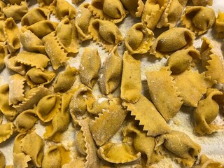 Typical pasta of the Langhe: agnolotti