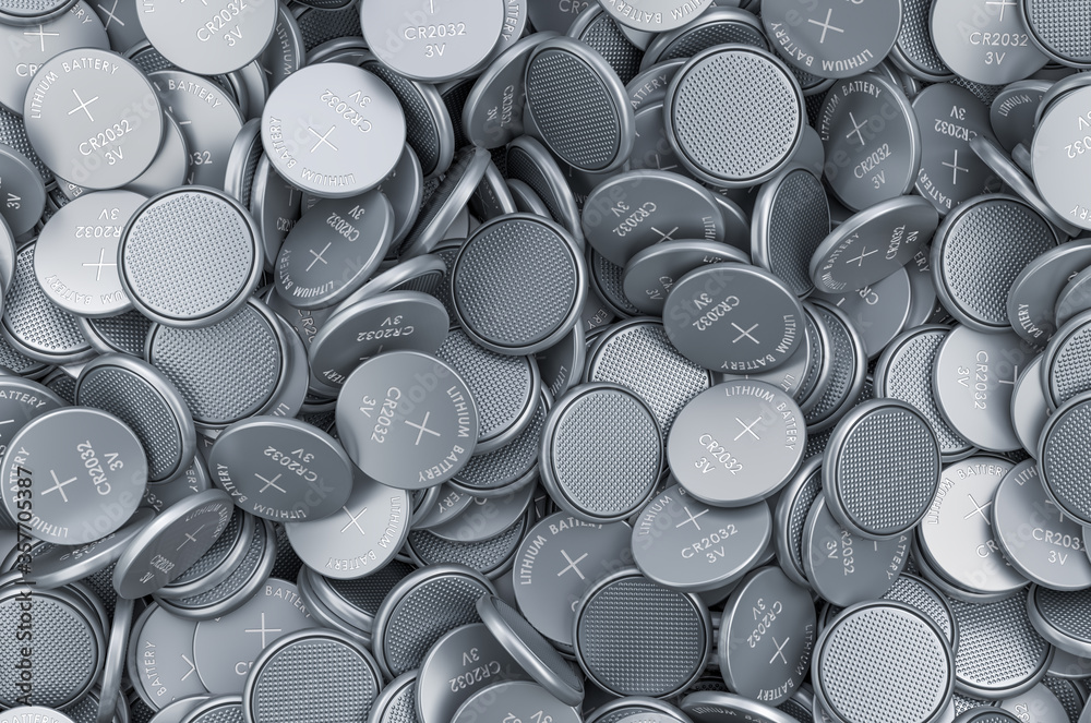 Poster background from button cells, 3d rendering