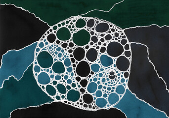 Multicolored geometric abstraction. Neuro Graphic design using multi colored markers.	
