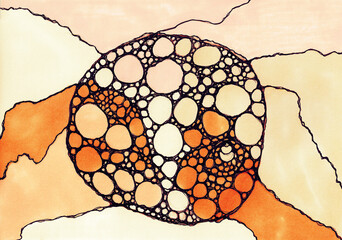 Multicolored geometric abstraction. Neuro Graphic design using multi colored markers. 