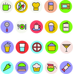 Food Colored Vector Icons
