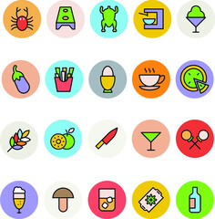 Food Colored Vector Icons