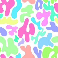 Naklejka na ściany i meble Abstract pattern of spots on a white background. Simple color pattern of spots. circles, ovals. Abstract style.Vector