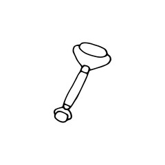 Massage Quartz face roller icon. Vector doodle hand drawn graphic