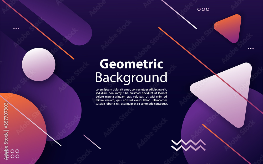 Wall mural Geometric colorful background vector design. Abstract banner with geometric gradient circle.