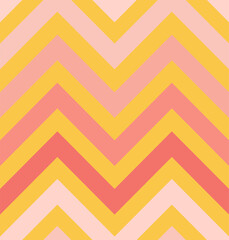 Vector zigzag seamless pattern, gradient, living coral pink, aspen gold