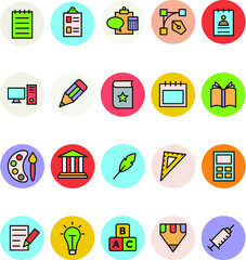 Education Colored Vector Icons