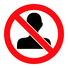 Forbidden Man vector icon. A flat illustration design used for Forbidden Man icon, on a white background.