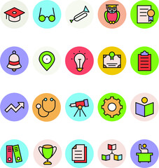 Education Colored Vector Icons