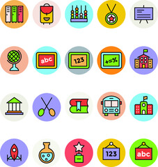 Education Colored Vector Icons