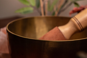 Tibetan bowl handcrafted with stick