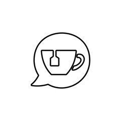 Tea chat icon in line design style. Coffee break symbol.