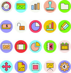 Business and Office Colored Vector Icons