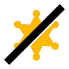 Frorbidden Sheriff Star raster icon. A flat illustration design used for Frorbidden Sheriff Star icon, on a white background.