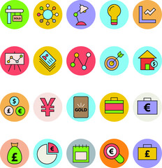Business and Office Colored Vector Icons