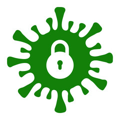 Infection Lockdown raster icon. A flat illustration design used for Infection Lockdown icon, on a white background.