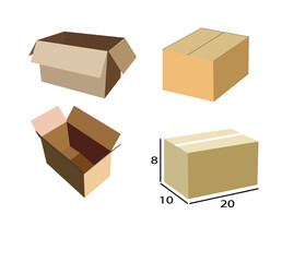 cardboard boxes vector illustration