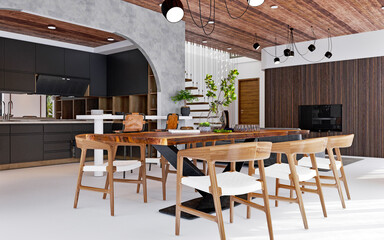 3d render of luxury villa house