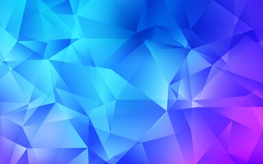 Light Pink, Blue vector polygonal background.