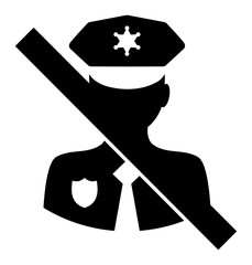 No Police Guard raster icon. A flat illustration design used for No Police Guard icon, on a white background.