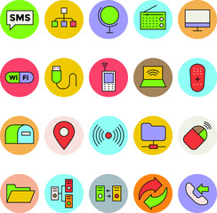 Networking and Communication Vector Icons 