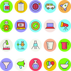 Science and Technology Colored Vector Icons