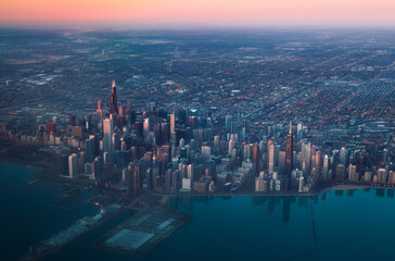 aerial view of chicago