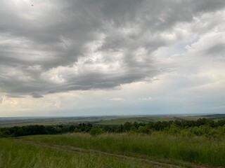 clouds over the field