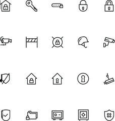 Security Line Vector Icons