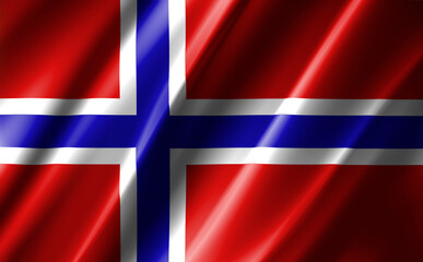 Obraz premium 3D rendering of the waving flag Norway